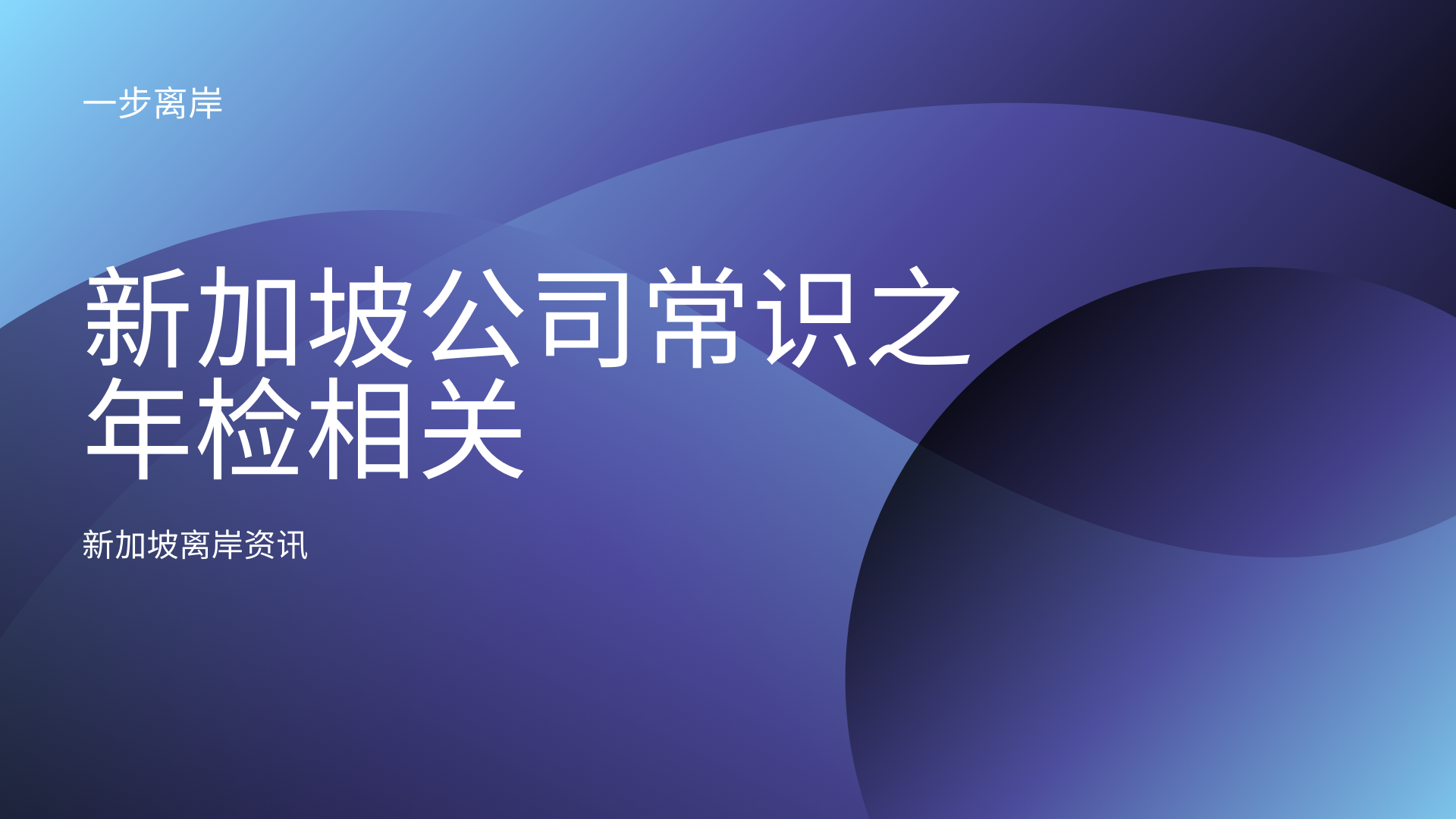 新加坡公司常识之年检相关